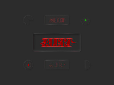 ALERT dark design neumorphism typography