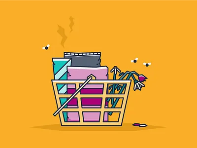 Abandoned shopping basket basket illustration illustrator shopping vector