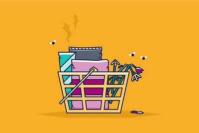 Abandoned shopping basket basket illustration illustrator shopping vector