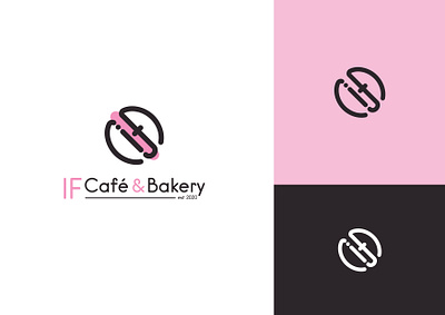 IF Cafe & Bakery branding design icon illustrator logo minimal vector