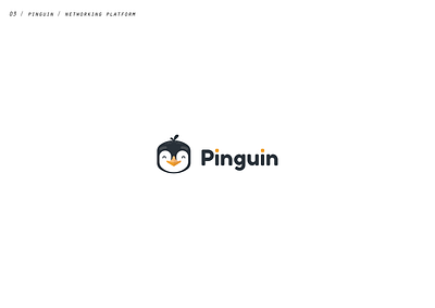 Pinguin logo branding flat icon illustration label logo logotype mark