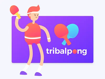 TribalPong - Mobile Ping Pong App 80s adobe app branding design figma flutter game illustration illustrator logo mobile pingpong sdk sketch sports ui ux vector