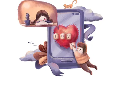 Love Message cartoon character design illustration love valentine valentine day