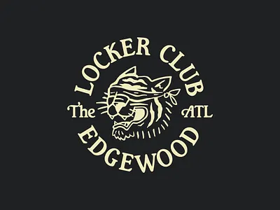 Locker Club Badge animal atlanta badge badge design cocktail bar creative agency design identity illustration logo tiger typogaphy