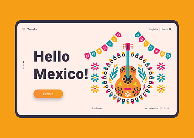 Hello Mexico! Main Screen. design illustration logo minimal web website