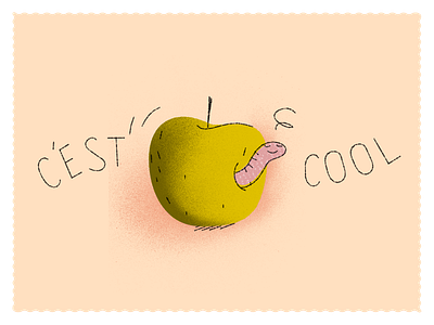 Cést Cool Pomme Deux bitmap textures handdrawn illustration vector wacom