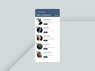 Pending Invitation 078 adobe xd app button daily ui dailyui design list minimalist profile typography ui unsplash ux web xd