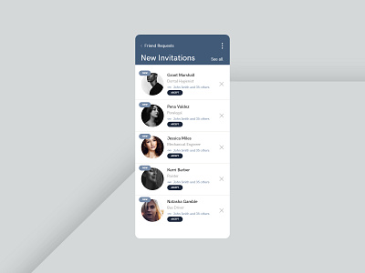 Pending Invitation 078 adobe xd app button daily ui dailyui design list minimalist profile typography ui unsplash ux web xd