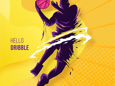 First shot is a layup in honor of my idol Kobe. design first shot firstshot hello dribble illustration illustrator kobebryant welcome shot