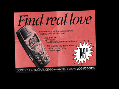 find real love design graphic design hotline phone typogaphy valentinesday vintage