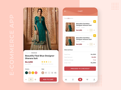 E-commerce App Interface 2020 trend app app design app designer app ui branding cart clothe brand clothes design detail page ecommerce fashion flat illustration minimal online store app typography ui vector