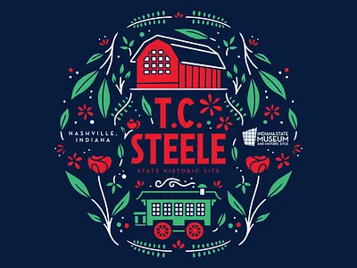 T.C. Steele State Historic Site art artist flower illustration flowers illustrations illustrator landmark plant shirt t.c. steele type