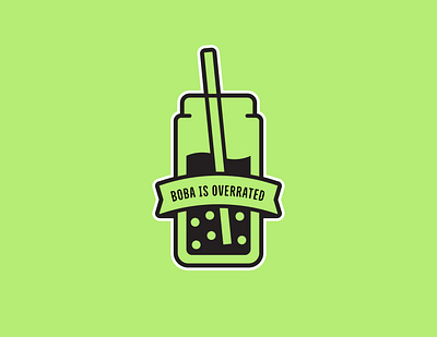 Boba Sucks badge boba branding design flat icon illustration logo minimal type typography vector