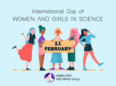 International day of women and girls in science poster design nsbm poster art womens