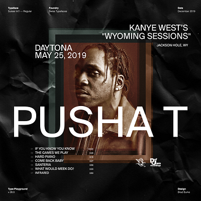 Pusha T / Type Study art direction creative agency creative direction design design direction design studio hiphop los angeles rapper typography visual design