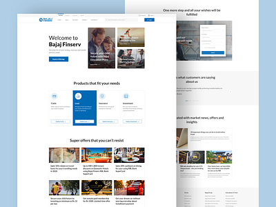 Bajaj Finserv Website Concept design finance company landing page design landingpage minimal ui webdesign website