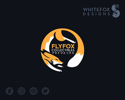 Flyfox Collectibles Logo branding circle fox fox logo logo loop nature vector wild