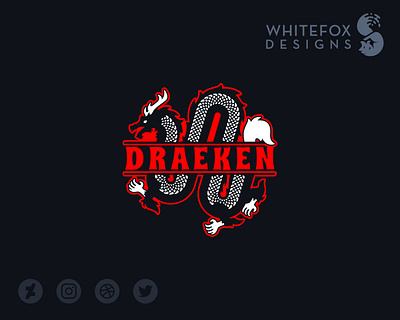 Draeken Logo design dragon fantasy logo scales vector