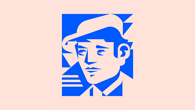 Worker Portrait character flat geometric illustration logo minimal portrait triangular vector