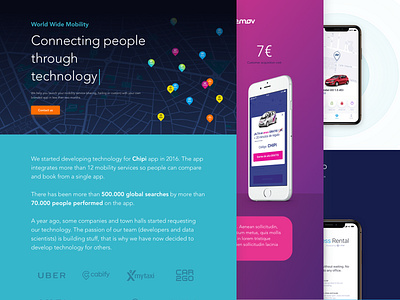 Chipi & World Wide Mobility corporate web designs app chipi chipiapp corporate corporate web españa iphone landing page madrid spain startup web web page wordpress world wide mobility