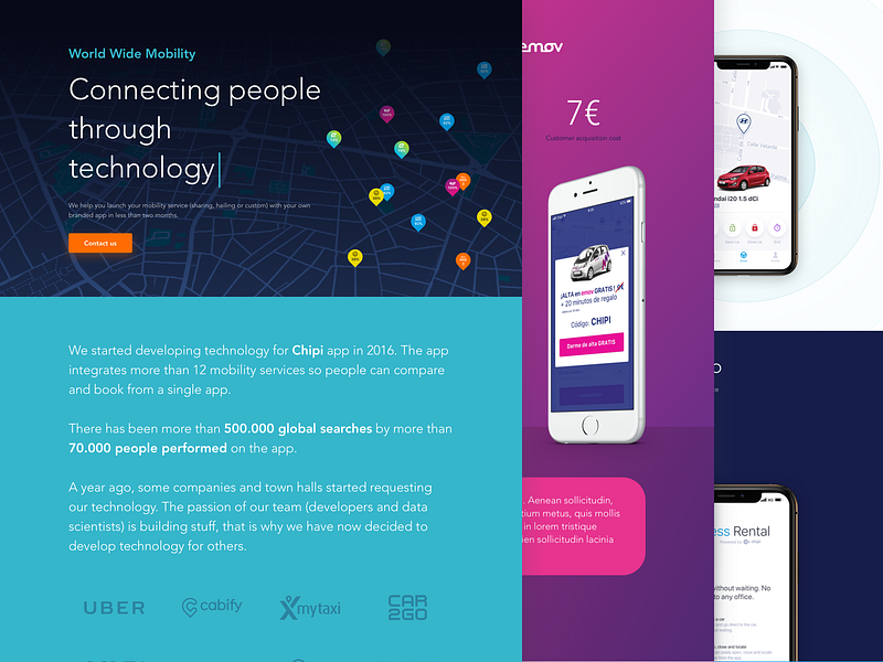 Chipi & World Wide Mobility corporate web designs app chipi chipiapp corporate corporate web españa iphone landing page madrid spain startup web web page wordpress world wide mobility