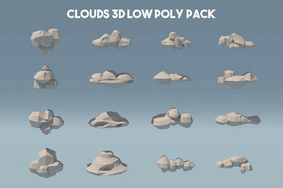 Clouds 3D Low Poly Pack 3d cloud clouds game assets gamedev low poly low poly lowpoly lowpolyart sky