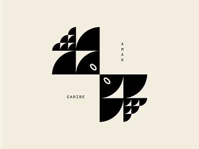 Amar Caribe branding design fish geometry icon icon design idendity illustration logo love modernism symbol vector