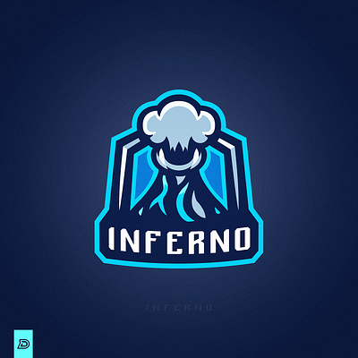 "Inferno" eSports Logo aggressive blue branding branding design esportlogo esports esports logos fire for sale gaming gaming logo illustration inferno logo logos smoke vector volcano