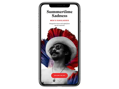 Summertime Sadness sunglasses app branding design layout design sketch sketchapp typography ui ux