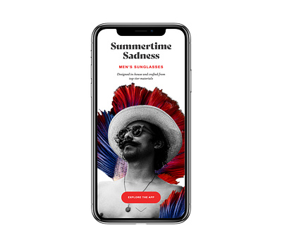 Summertime Sadness sunglasses app branding design layout design sketch sketchapp typography ui ux