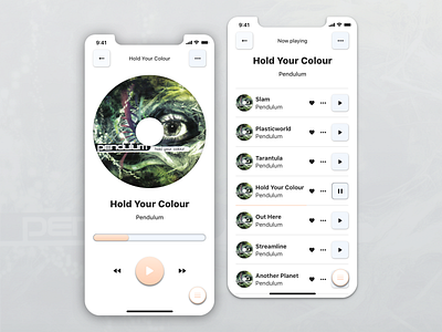 iOS Music Player: Pendulum Edition! audio app graphical icon illustration illustrator minimal ui ux vector website