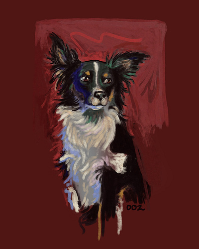 My pretty girl Zuu ausie digital painting dog illustration shepherd tykoe