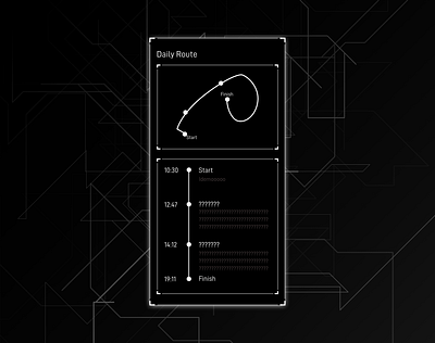 DailyUI 79/100 - Itinerary dailyui dailyui079 dark designer fui fuidesign scifi uidesign uiux