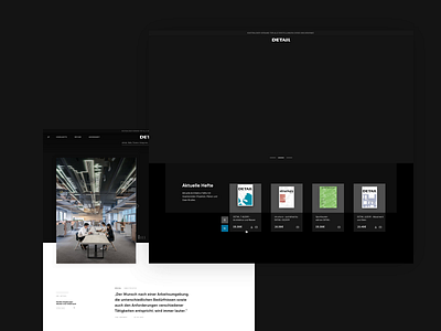 digital design language for DETAIL animation dark digital branding ecommerce flat grids motion design typography ui webdesign