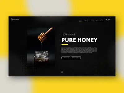 HoneyCompany | Landingpage black black and white branding colours design experience honey minimalism store design ui ui design uidesign uiux uiuxdesign ux ux design webdesign