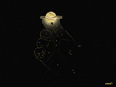 🌌VI. Saturn : Bringer of Old Age ✨ digital draw digital illustration digitalart doodle glow green hand hand drawn illustration marble milky way minimalism minimalistic planet saturn solar system space stardust stars universe