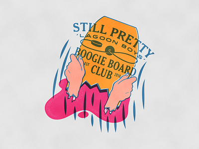 Boogie Bored badge beach club lockup ocean social club type vin conti water