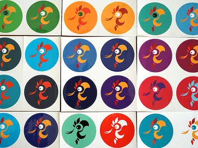birb bird bright cahcaaah colors colortest fun homemadepantones logo moo.com pantone parrot print sticker stickers sticky