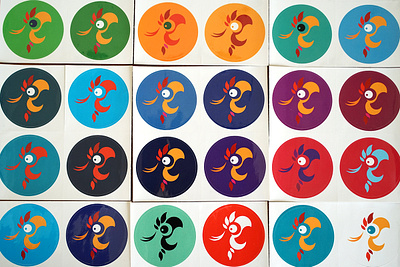 birb bird bright cahcaaah colors colortest fun homemadepantones logo moo.com pantone parrot print sticker stickers sticky