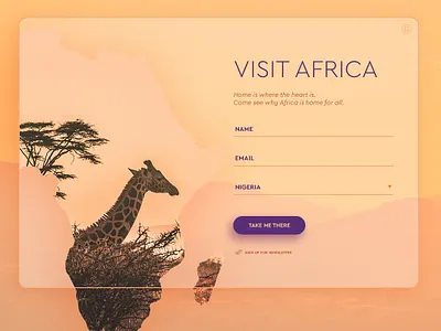Visit Africa UI africa dailyui design digital login design modal box shot signup ui vector webdesign