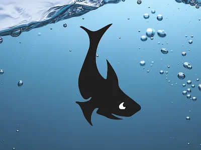 lil' sharkie aquatic deepsea fins fish fishtail fishy fluke fun icon logo mark ocean scales sea sealife shark sharks tail water watermark