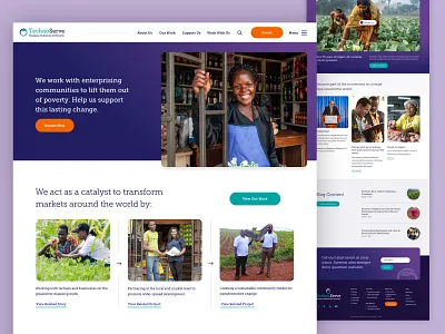 TechnoServe blog footer home landing non profit nonprofit poverty ui video web design website