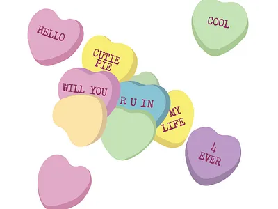 MAY YOUR HEARTS BE TRUE art artwork candy color colorful design dumb fun hearts illustration love lovers