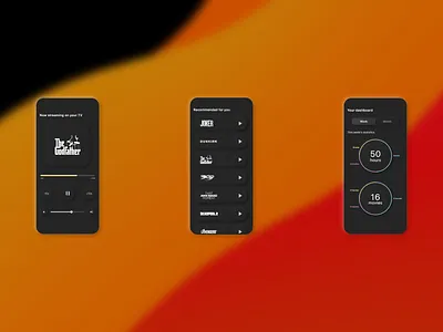 TV remote app app appdesign darkmode dashboard design library neumorphism remote softui streaming ui uidesign ux uxdesign