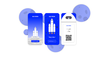 DailyUI - 023 / Blue origin onboarding app app bezos blue branding daily dailyui design illustration jeff original ui vector