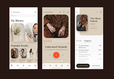 Audiobook App app app design application audiobooks clean design minimal minimalism ui ux
