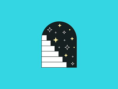 ⬆️✨ climb illustration minimal sparkles stairs stairway stars