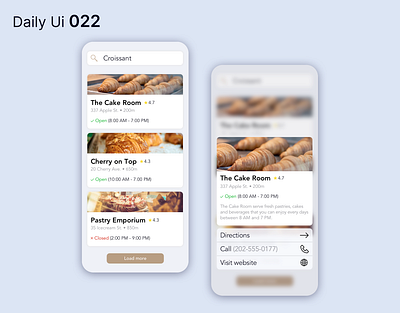 Daily Ui 022 - Search app breakfast croissant daily ui dailyui design food french light search ui uidesign ux