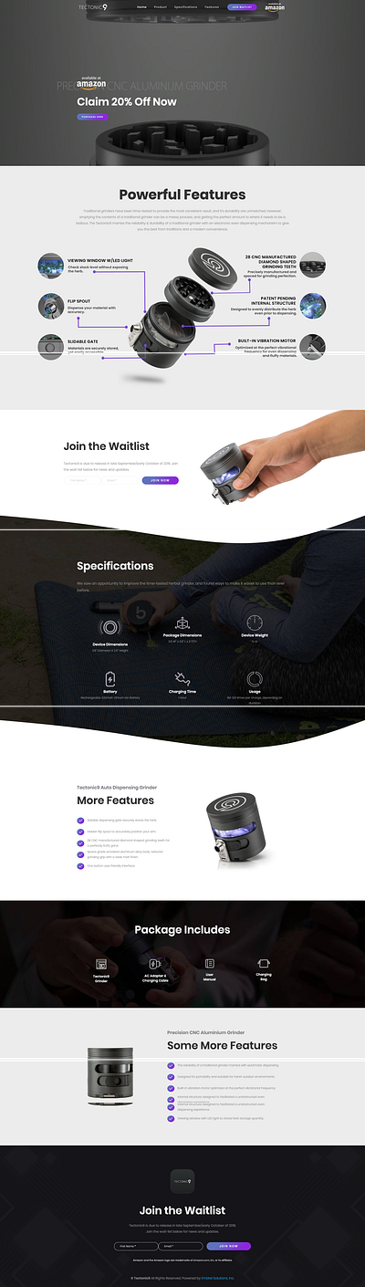 Tectonic9.io | Electric Grinder branding illustration ux web website