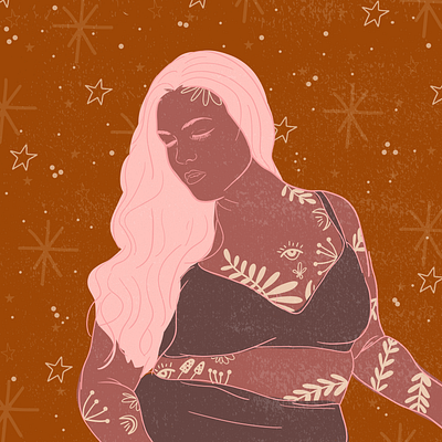 Celestial Body - Woman Illustration celestial doodle feminine feminist illustration art illustration digital lady real bodies woman